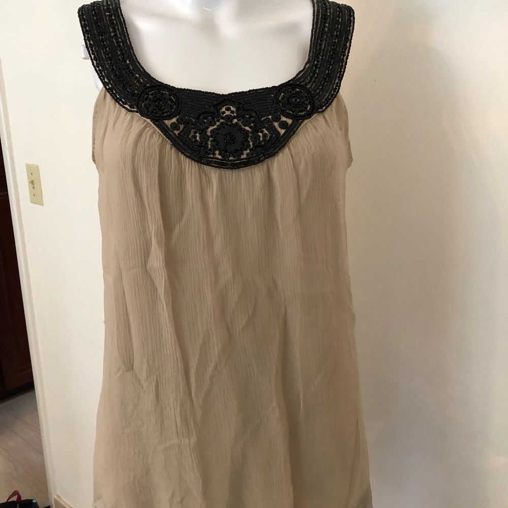 Shirt taupe with black appliqué from Nordstrom